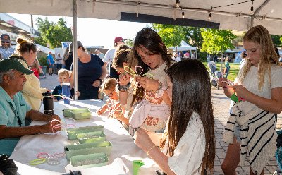 Kids making crafts at the Red Butte Garden Block Party
