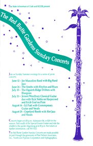 1988 Red Butte Garden Concert Series Lineup Poster