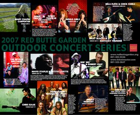 2007 Red Butte Garden Concert Series Lineup Poster