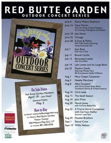 2010 Red Butte Garden Concert Series Lineup Poster