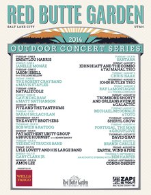2014 Red Butte Garden Concert Series Lineup Poster