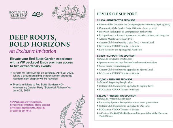 Deep Roots Bold Horizons dinner sponsorship levels