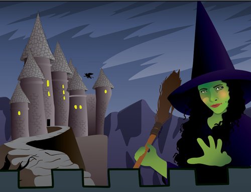 Garden After Dark Wicked Witch of the West illustration