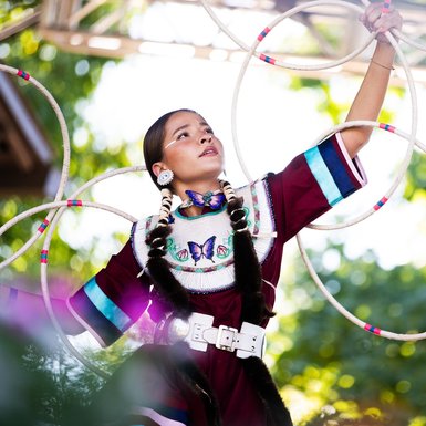 Don't miss the Intermountain Hoop Dance Competition today at 9:30 in the Red Butte Garden Amphitheatre. Free admission, incredible dancers, vendors, food trucks, and more! We'll see you soon!